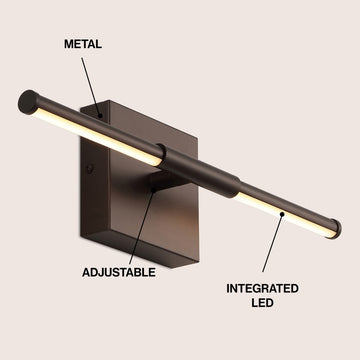 Makena Modern Minimalist Dimmable Integrated LED Metal Wall Sconce